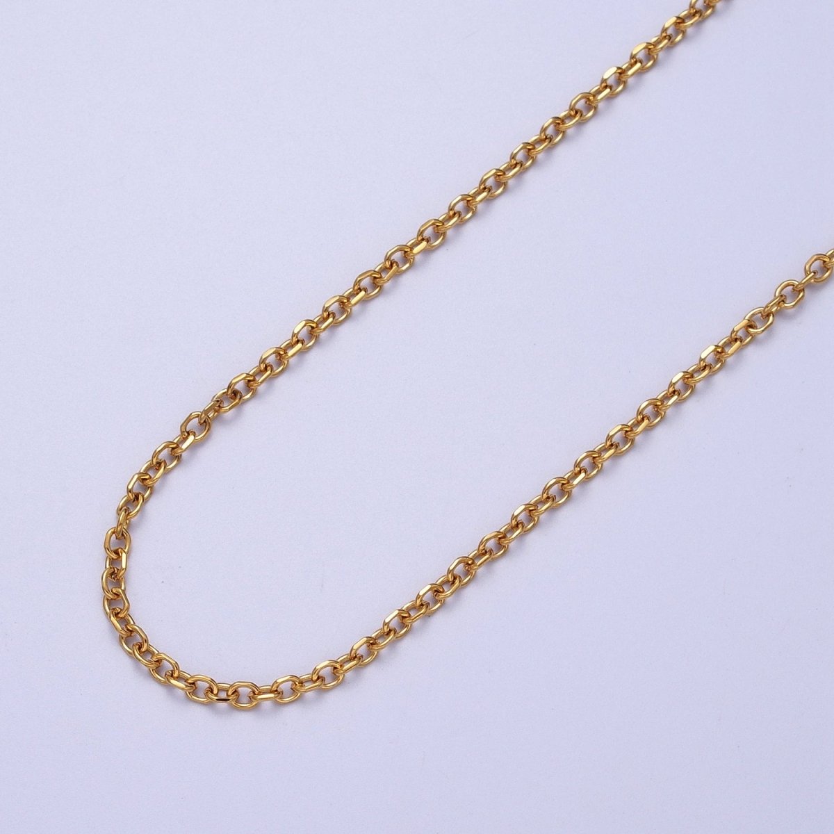 Gold Filled 2.3mm Flat Cable Link Gold, Silver Unfinished Chain | ROLL-885, ROLL-886 Clearance Pricing