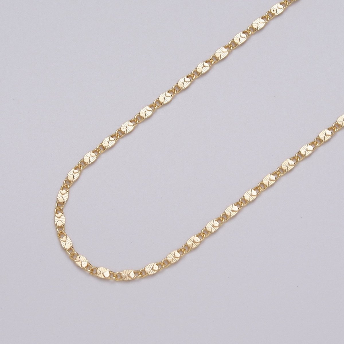 Gold Filled 2mm Textured Scroll Unfinished Chain by Yard in Gold & Silver | ROLL-1028, ROLL-1097 Clearance Pricing