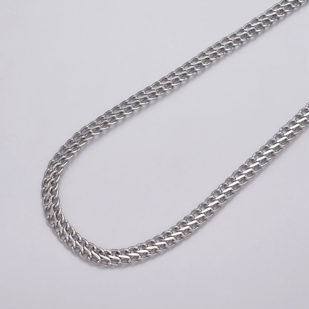 Gold Filled 6.5mm Designed Double S-Link Curb Band Unfinished Chain in Gold & Silver | ROLL-1034, ROLL-1119 Clearance Pricing