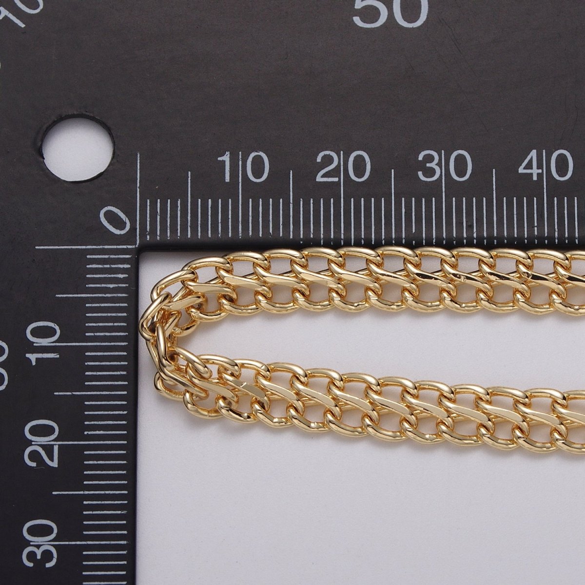 Gold Filled 6.5mm Designed Double S-Link Curb Band Unfinished Chain in Gold & Silver | ROLL-1034, ROLL-1119 Clearance Pricing