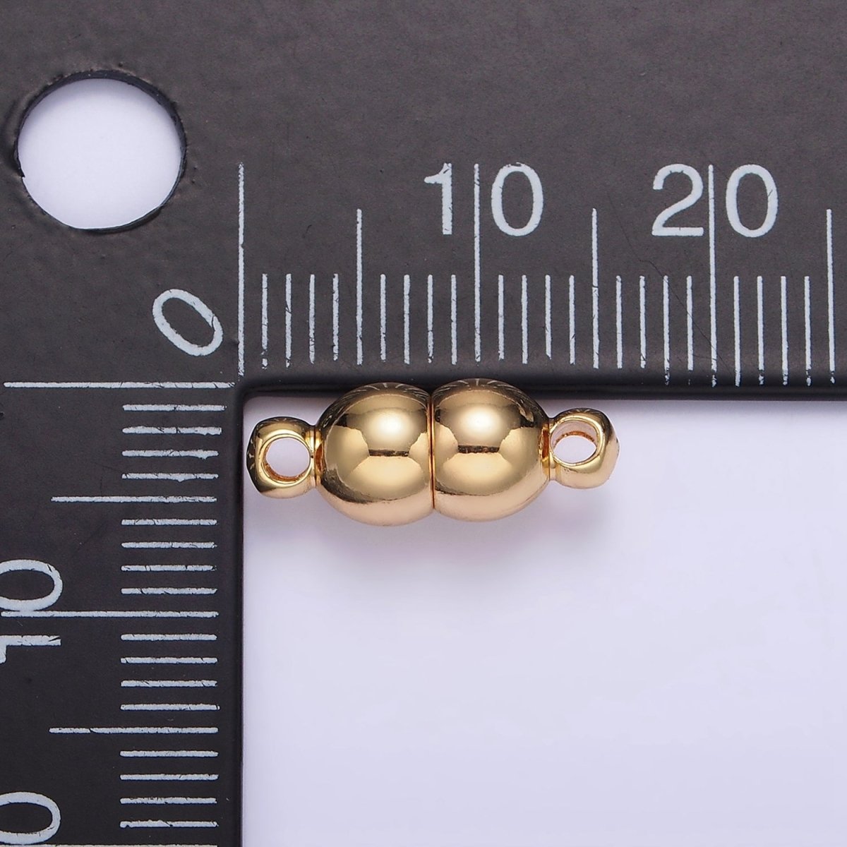 Gold Filled 6mm Double Round Bead Magnetic Connector G-649 - DLUXCA