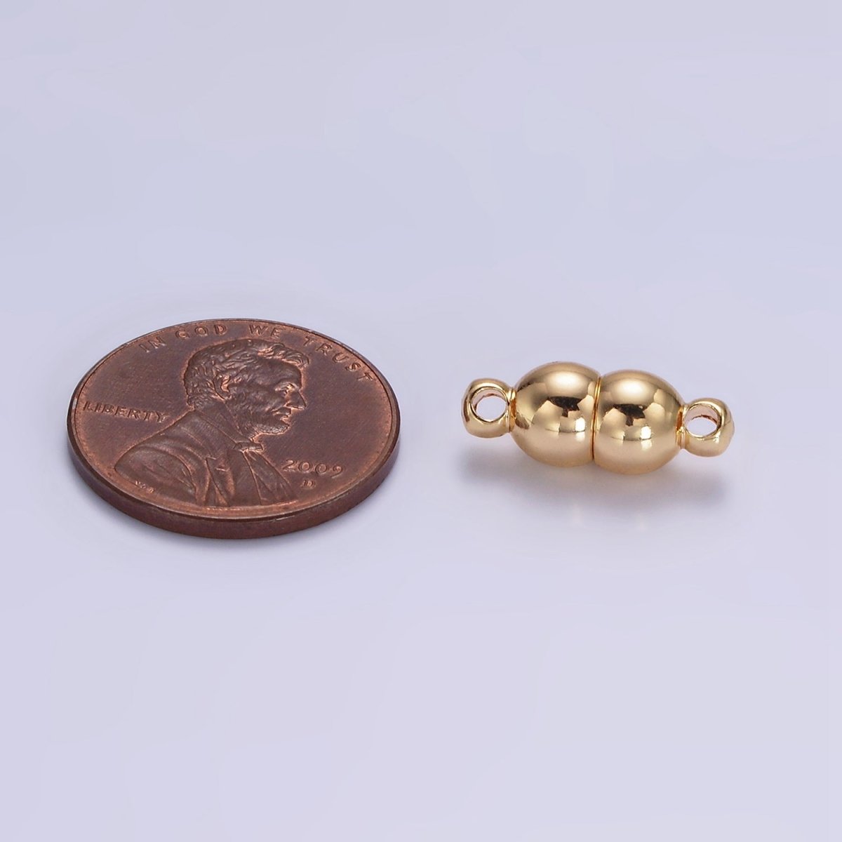Gold Filled 6mm Double Round Bead Magnetic Connector G-649 - DLUXCA