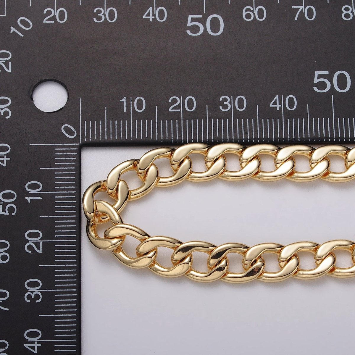 Gold Filled 7.8mm Flat Curb Figaro Unfinished Silver Statement Chain by Yard in Gold & Silver | ROLL-1049, ROLL-1111 Clearance Pricing