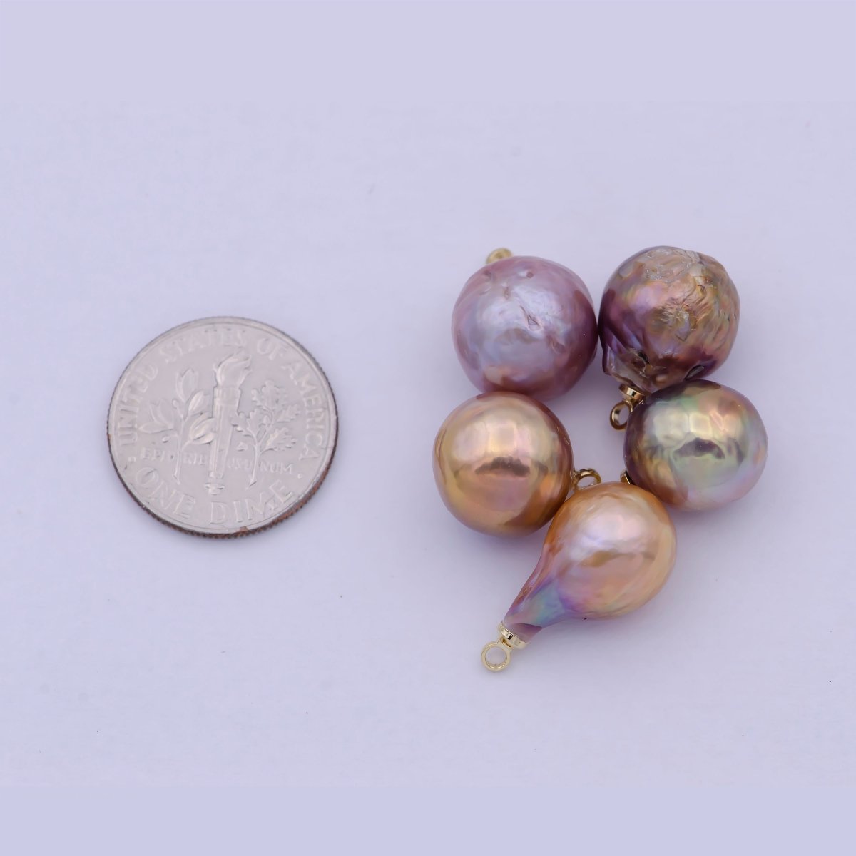 Gold Filled 8.5mm-12mm Purple Edison Baroque Pearl Charms For Jewelry Making | X-723 - DLUXCA