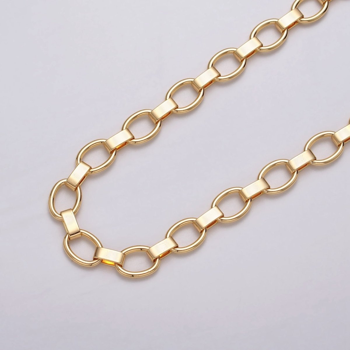 Gold Filled 9.3mm Cable Wide Link Unfinished Chain by Yard in Gold & Silver | ROLL-1092 ROLL-1199 Clearance Pricing