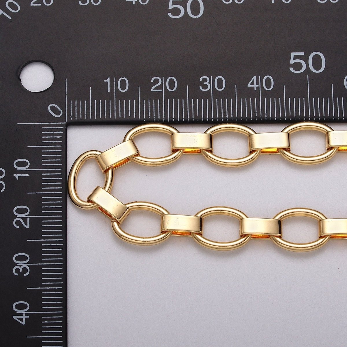 Gold Filled 9.3mm Cable Wide Link Unfinished Chain by Yard in Gold & Silver | ROLL-1092 ROLL-1199 Clearance Pricing