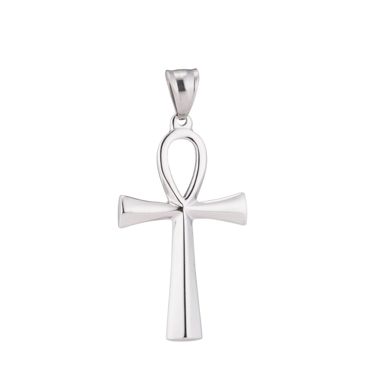 Gold Filled Ankh, Symbol of Life, Egyptian Pantheon, Crux Ansata, Cubic Zirconia Necklace Pendant Charm Bead Bails for Jewelry Making J-364