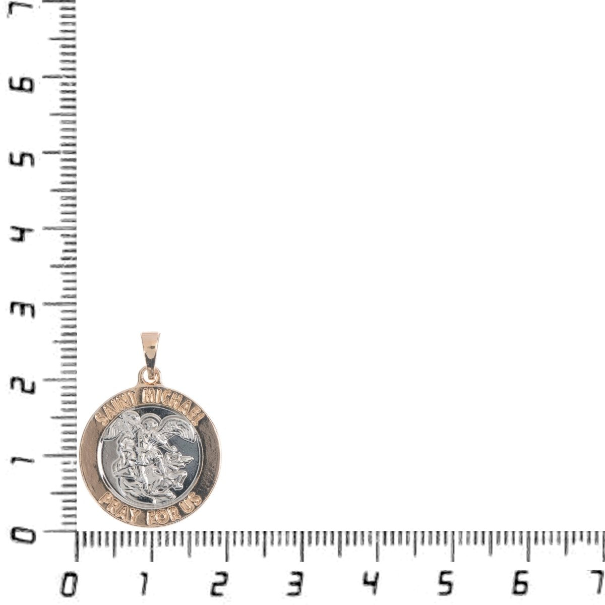 Gold Filled Archangel Saint Michael Medal Pendant for Protection Protect us with Prayer in the back for Necklace Jewelry Making H-771 - DLUXCA