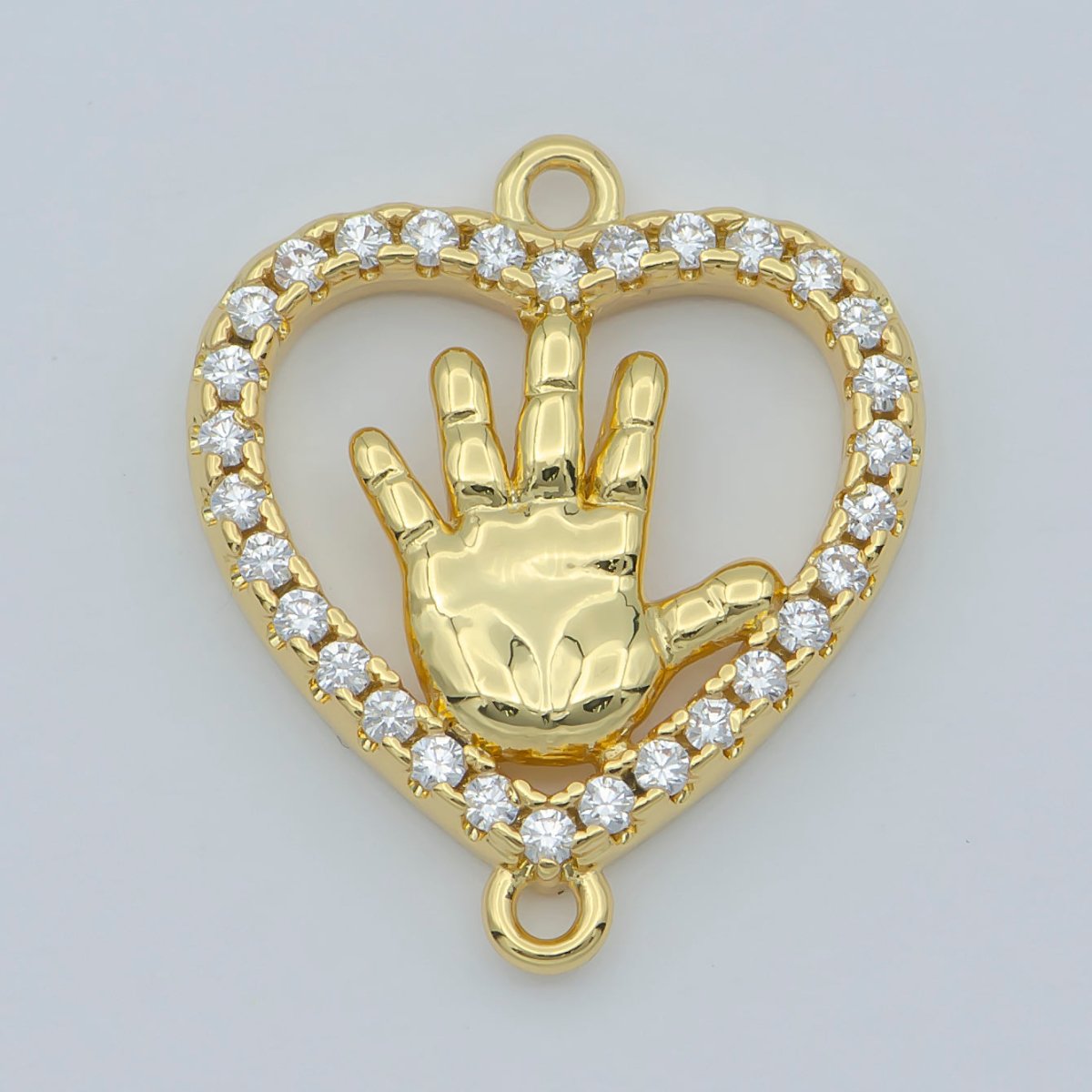 Gold Filled Baby palm Charm Connector Heart Hand Charm,Jewelry Craft Supply, DIY Bracelet, Earring, Necklace Jewelry Making Findings F-573 F-574 F-880 F-881