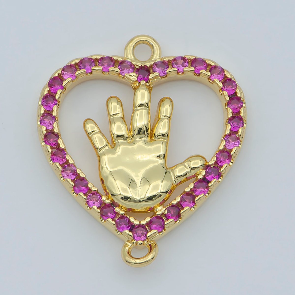 Gold Filled Baby palm Charm Connector Heart Hand Charm,Jewelry Craft Supply, DIY Bracelet, Earring, Necklace Jewelry Making Findings F-573 F-574 F-880 F-881