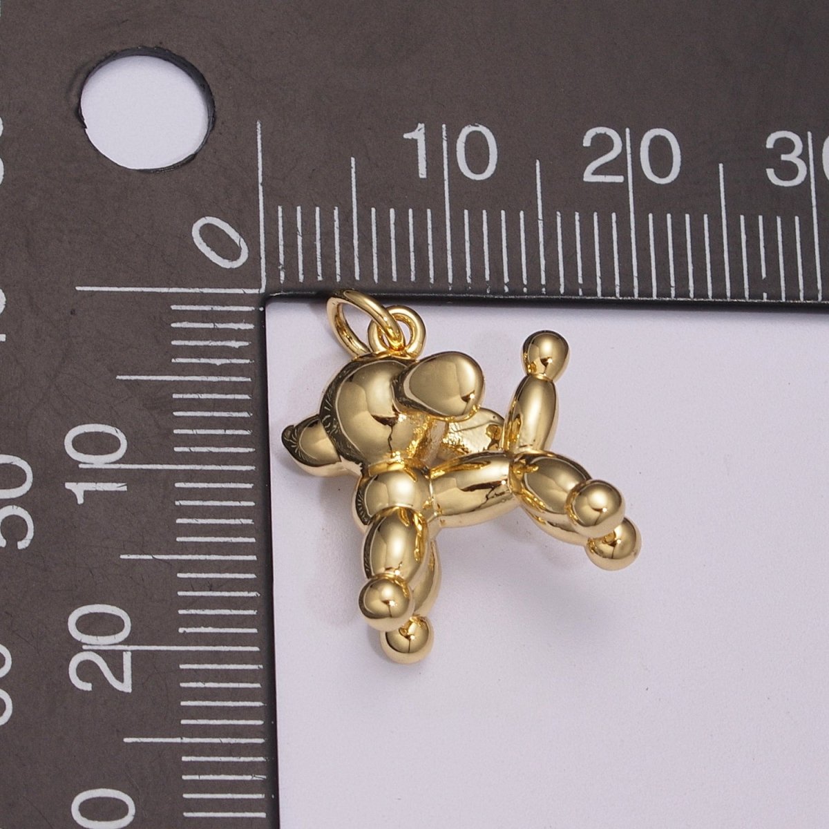 Gold Filled Balloon Dog Charm, 3D Balloon Dog, Animal Balloon Charm, Balloon Animal, Gift for Dog Lover, Funny Charm for Kids, Party Dog M-898 M-899