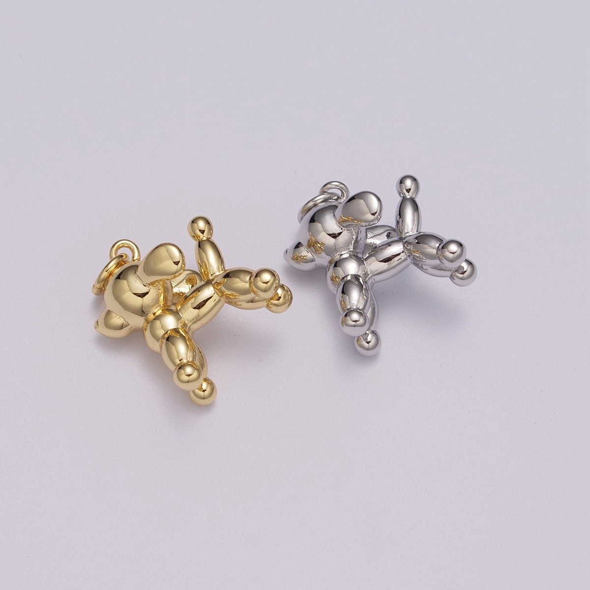 Gold Filled Balloon Dog Charm, 3D Balloon Dog, Animal Balloon Charm, Balloon Animal, Gift for Dog Lover, Funny Charm for Kids, Party Dog M-898 M-899
