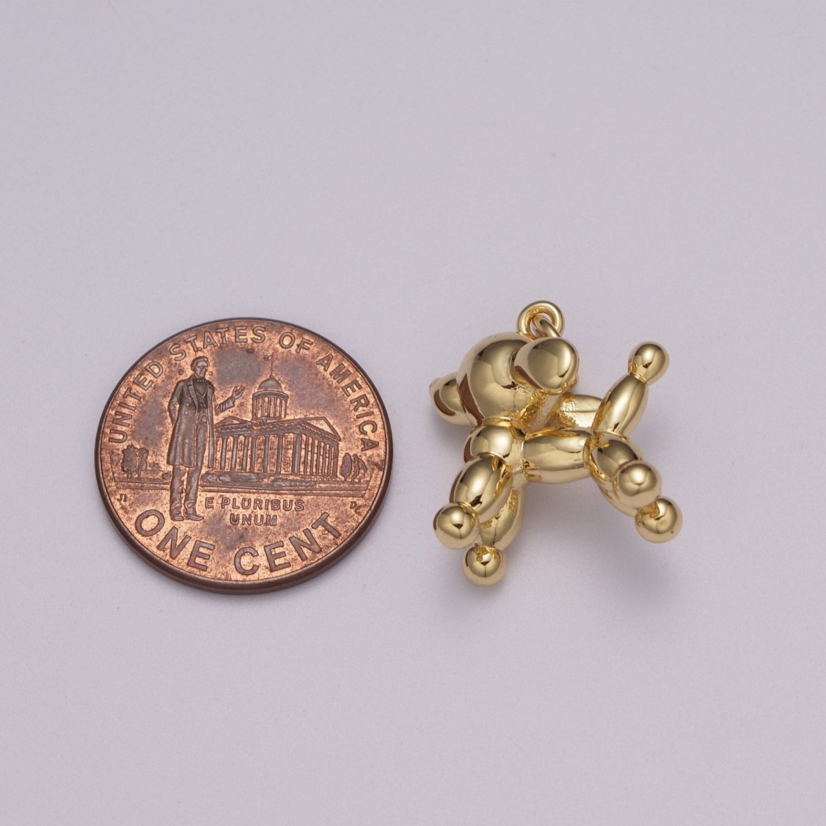 Gold Filled Balloon Dog Charm, 3D Balloon Dog, Animal Balloon Charm, Balloon Animal, Gift for Dog Lover, Funny Charm for Kids, Party Dog M-898 M-899