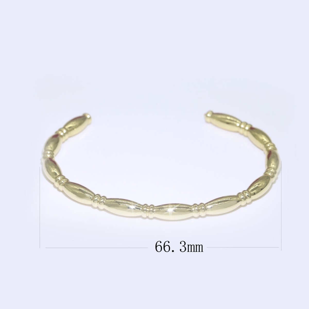 Gold Filled Bamboo Bangle Bracelet, 14K Gold Filled Bamboo Inspired Bracelet Adjustable Cuff Bracelet | WA-056 Clearance Pricing
