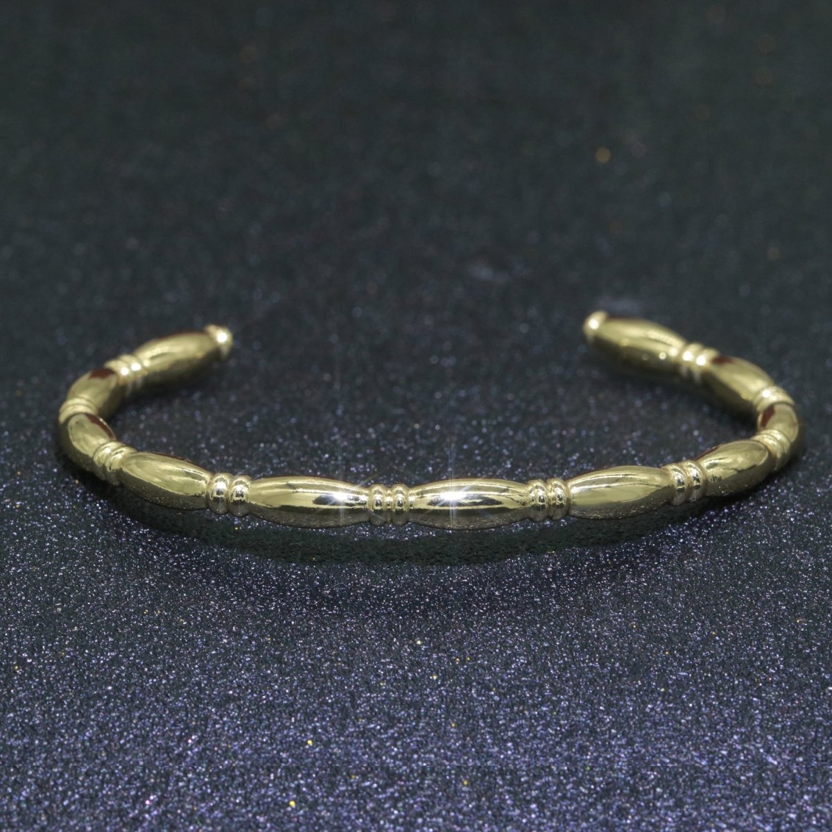 Gold Filled Bamboo Bangle Bracelet, 14K Gold Filled Bamboo Inspired Bracelet Adjustable Cuff Bracelet | WA-056 Clearance Pricing