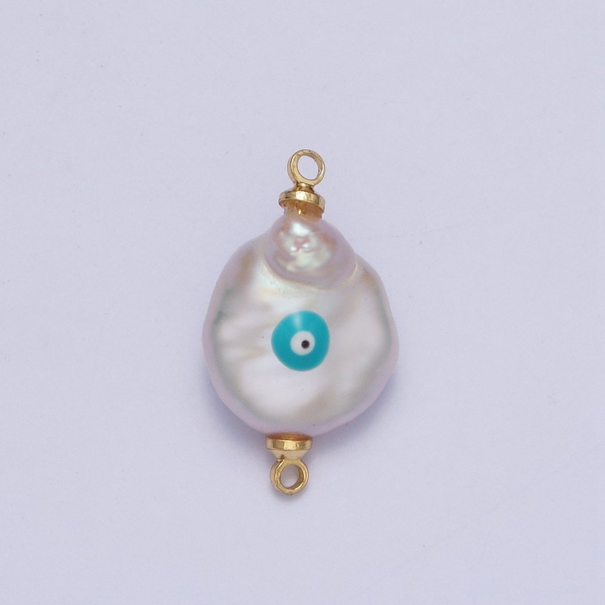 Gold Filled Baroque Pearl Red/Teal/Blue Enamel Evil Eye Link Connector Charm For DIY Jewelry Making G-539 G-540 G-541