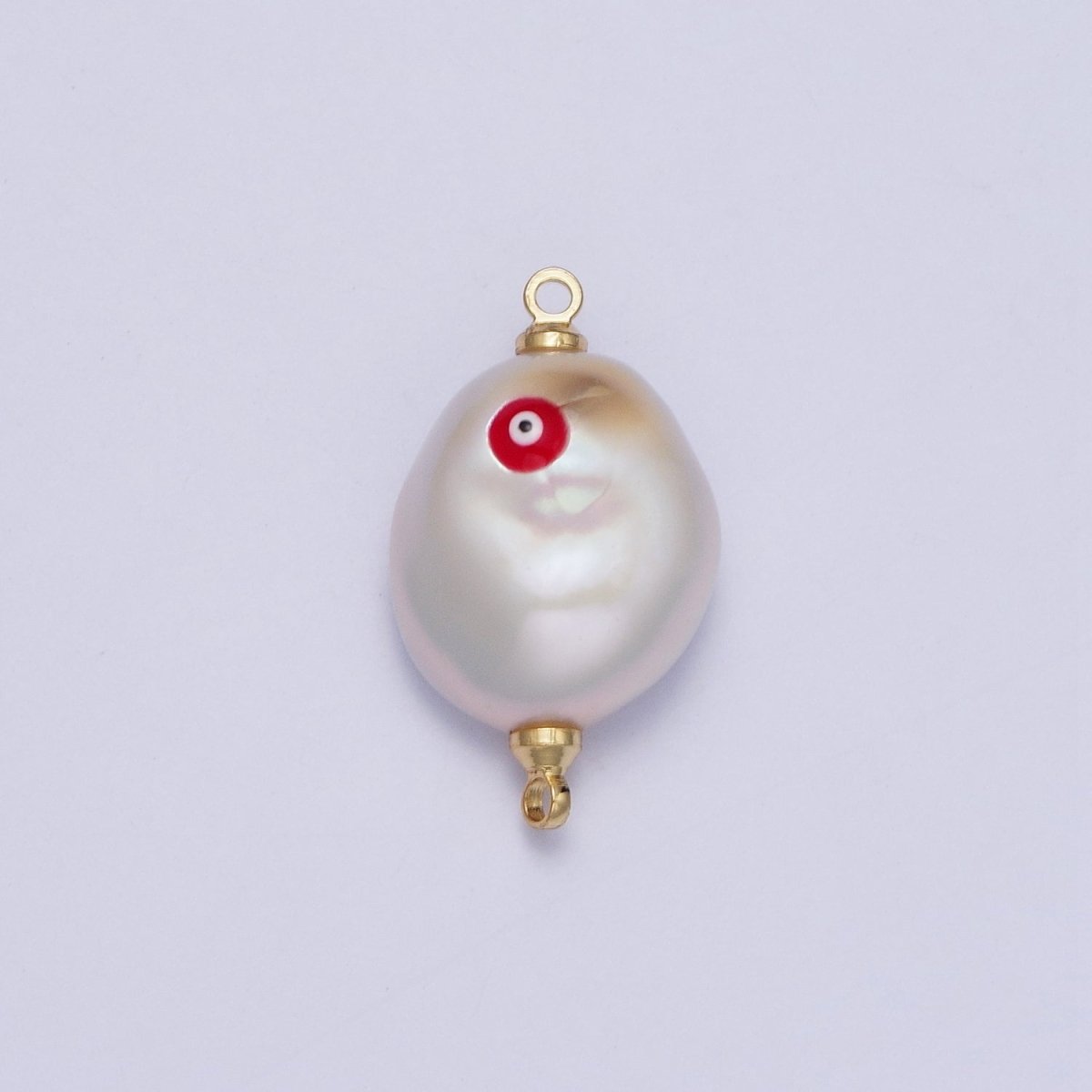 Gold Filled Baroque Pearl Red/Teal/Blue Enamel Evil Eye Link Connector Charm For DIY Jewelry Making G-539 G-540 G-541