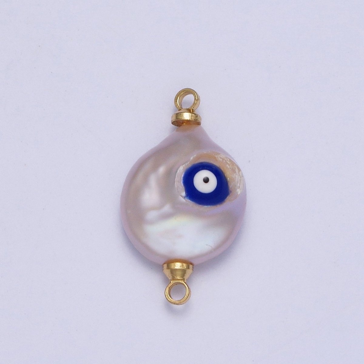 Gold Filled Baroque Pearl Red/Teal/Blue Enamel Evil Eye Link Connector Charm For DIY Jewelry Making G-539 G-540 G-541