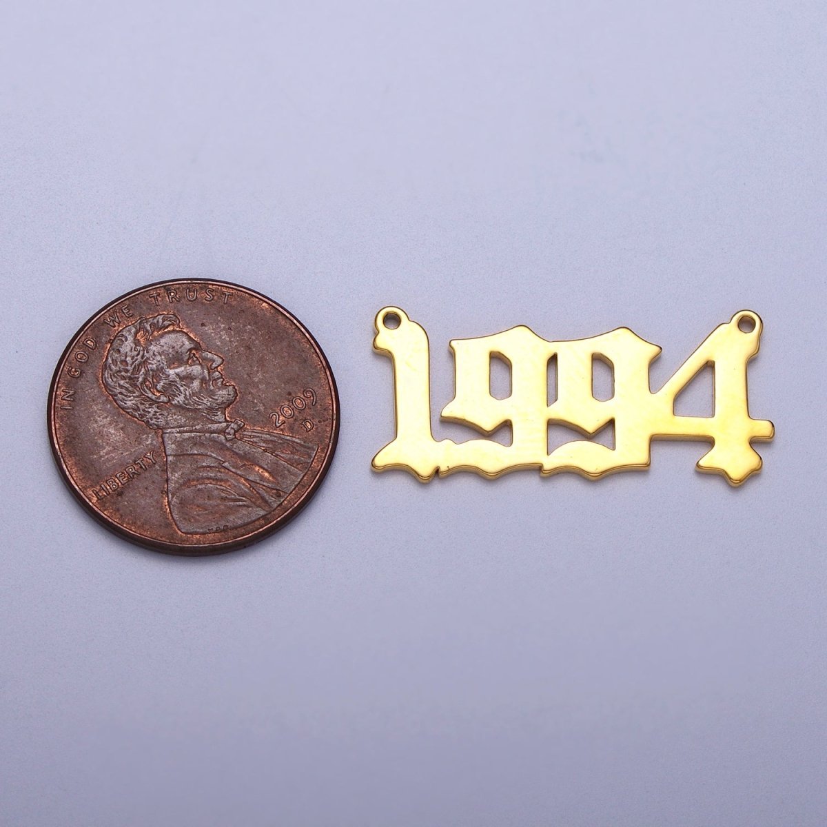 Gold Filled Birth Year Charm Connector Birthday Number Anniversary Old English Number Link Connector for Necklace Bracelet Component Y-690-Y-700