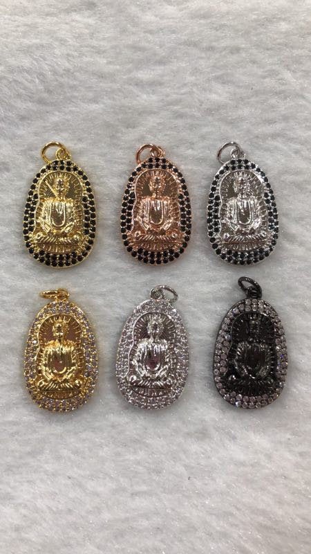 Gold Filled Buddha, Buddhist Religious Zen Enlightenment, DIY Cubic Zirconia Necklace Pendant Charm Bead Bails for Jewelry Making | | C-441, M-337
