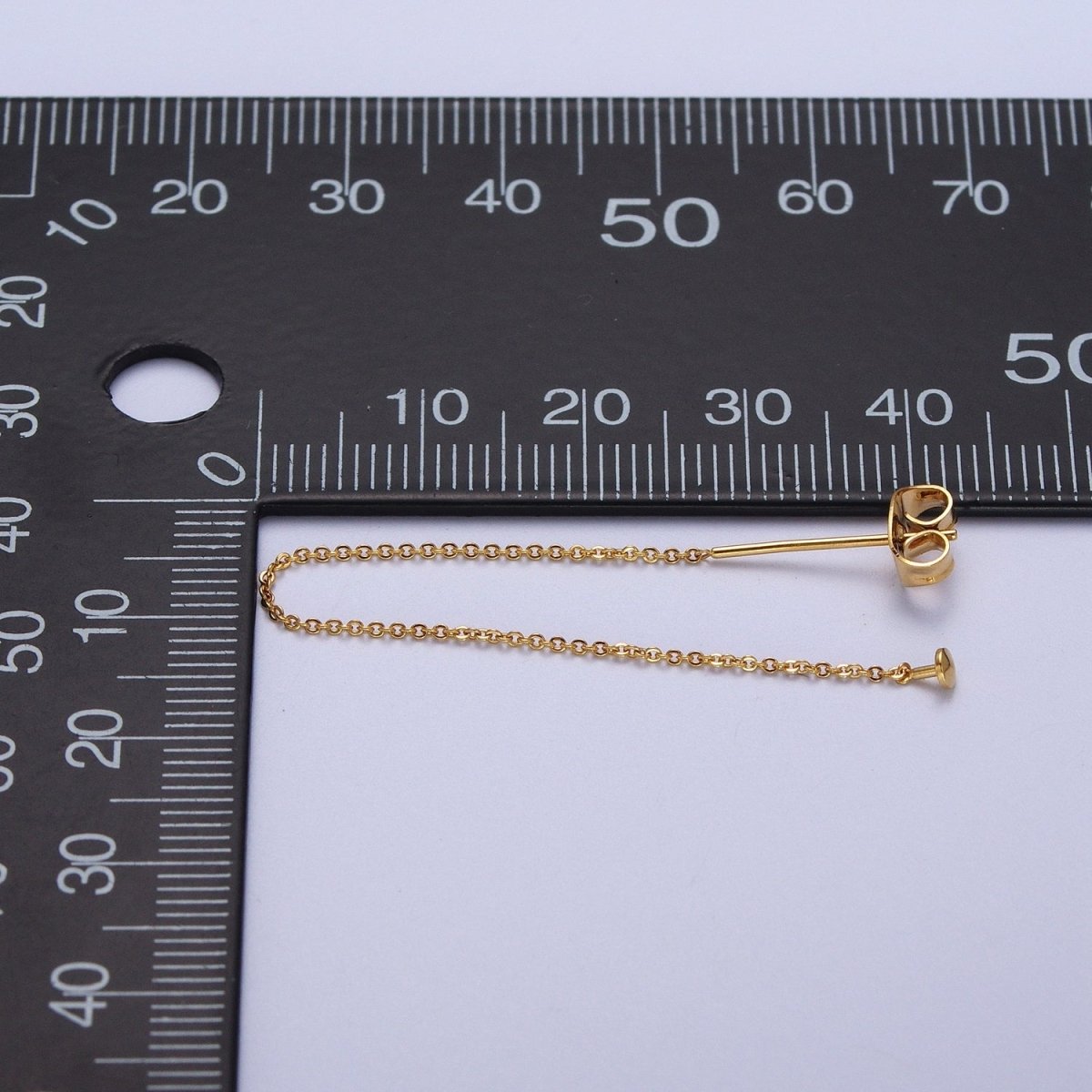 Gold Filled Cable Rolo Chain Long Threader Earrings in Gold & Silver   K-201 K-204