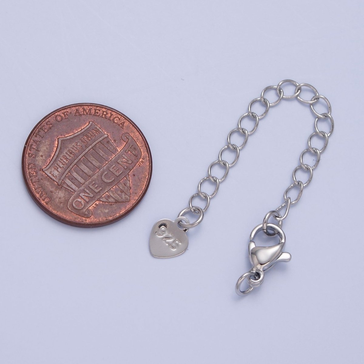 Gold Filled Chain Extender Heart 925 Stamped Lobster Clasps Closure Set in Gold & Silver L-678 L-775