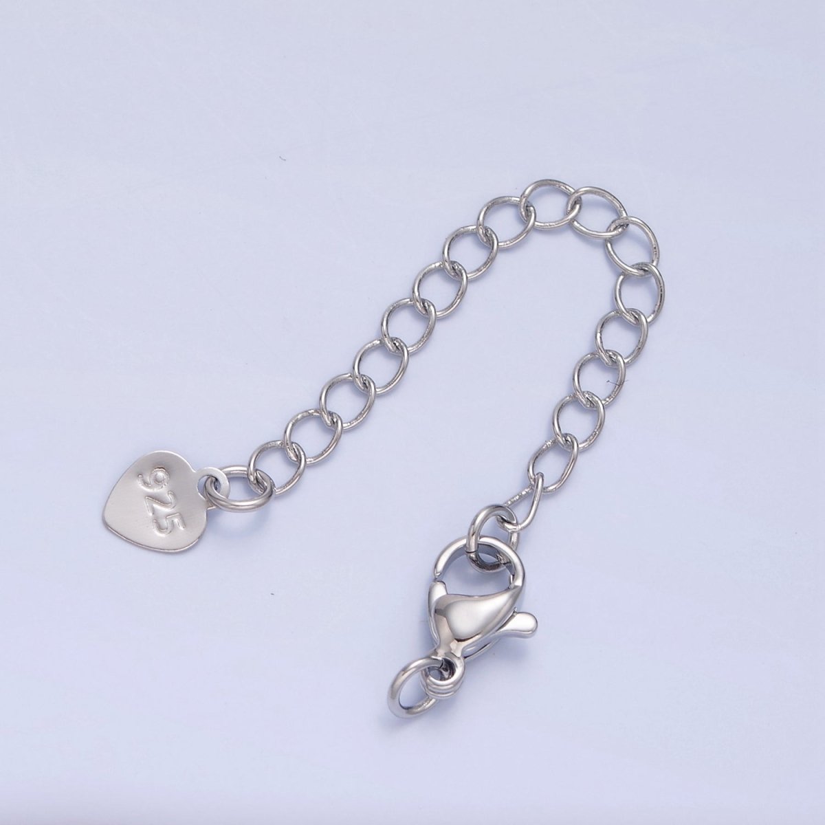 Gold Filled Chain Extender Heart 925 Stamped Lobster Clasps Closure Set in Gold & Silver L-678 L-775