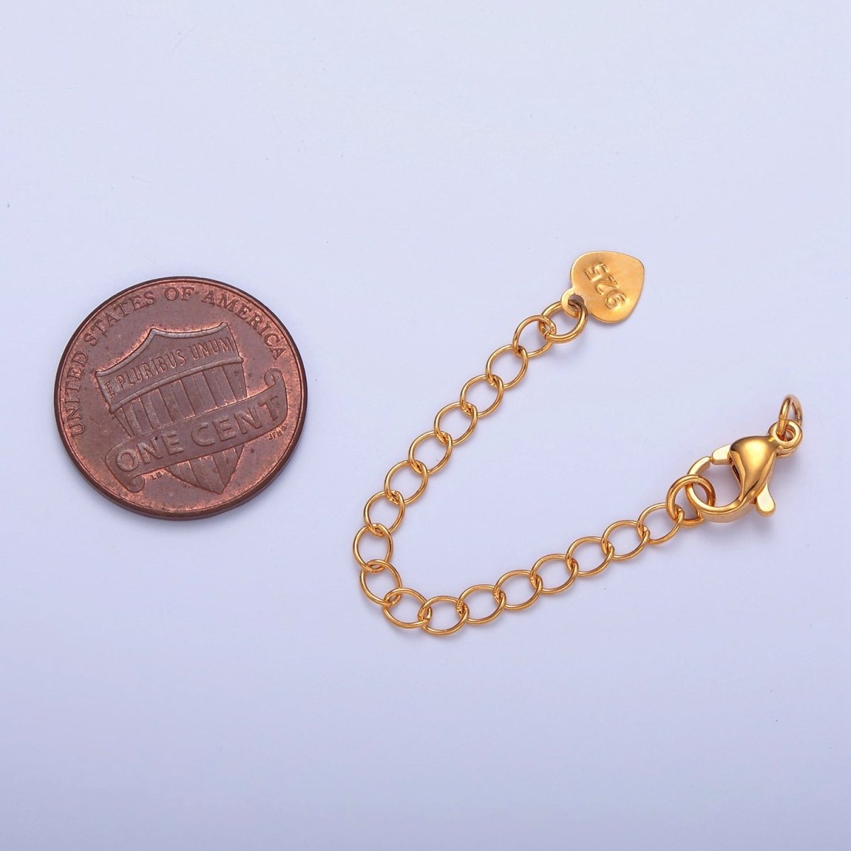 Gold Filled Chain Extender Heart 925 Stamped Lobster Clasps Closure Set in Gold & Silver L-678 L-775