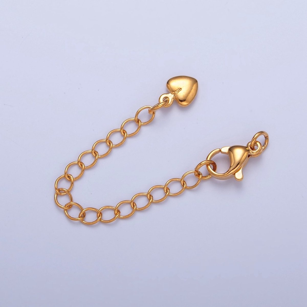Gold Filled Chain Extender Heart Lobster Clasps Closure Set Supply in Gold & Silver  L-677 L-779