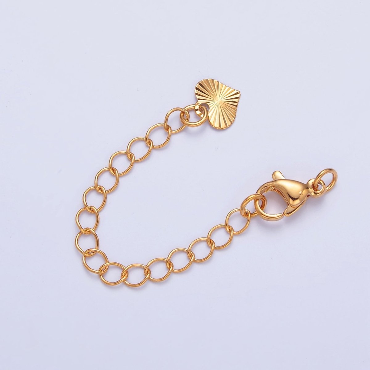 Gold Filled Chain Extender Sunburst Heart Lobster Clasps Closure Set Supply in Gold & Silver  L-742 L-777