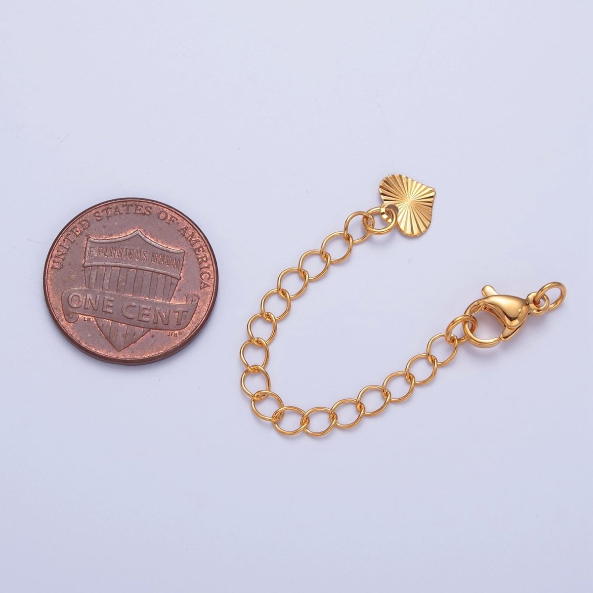 Gold Filled Chain Extender Sunburst Heart Lobster Clasps Closure Set Supply in Gold & Silver  L-742 L-777