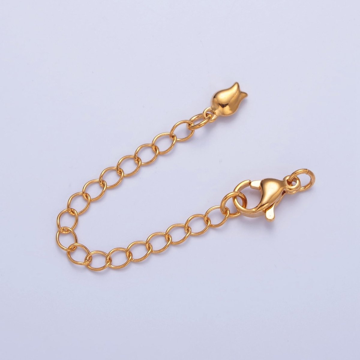 Gold Filled Chain Extender Tulip Flower Lobster Clasps Closure Set Supply in Gold & Silver  L-741 L-778