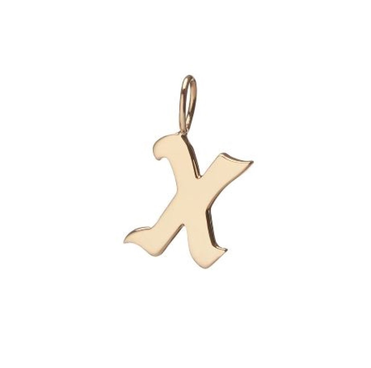 Gold Filled Charm Personalized Gotic Initial Letter Charm Necklace, Custom Old English Font Style, Delicate Initial Necklace For Women Men (Small) | A-213 to A238, A-240 to A-265 - DLUXCA
