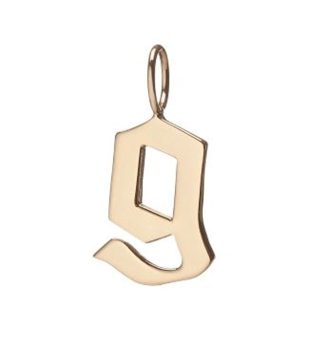 Gold Filled Charm Personalized Gotic Initial Letter Charm Necklace, Custom Old English Font Style, Delicate Initial Necklace For Women Men (Small) | A-213 to A238, A-240 to A-265 - DLUXCA