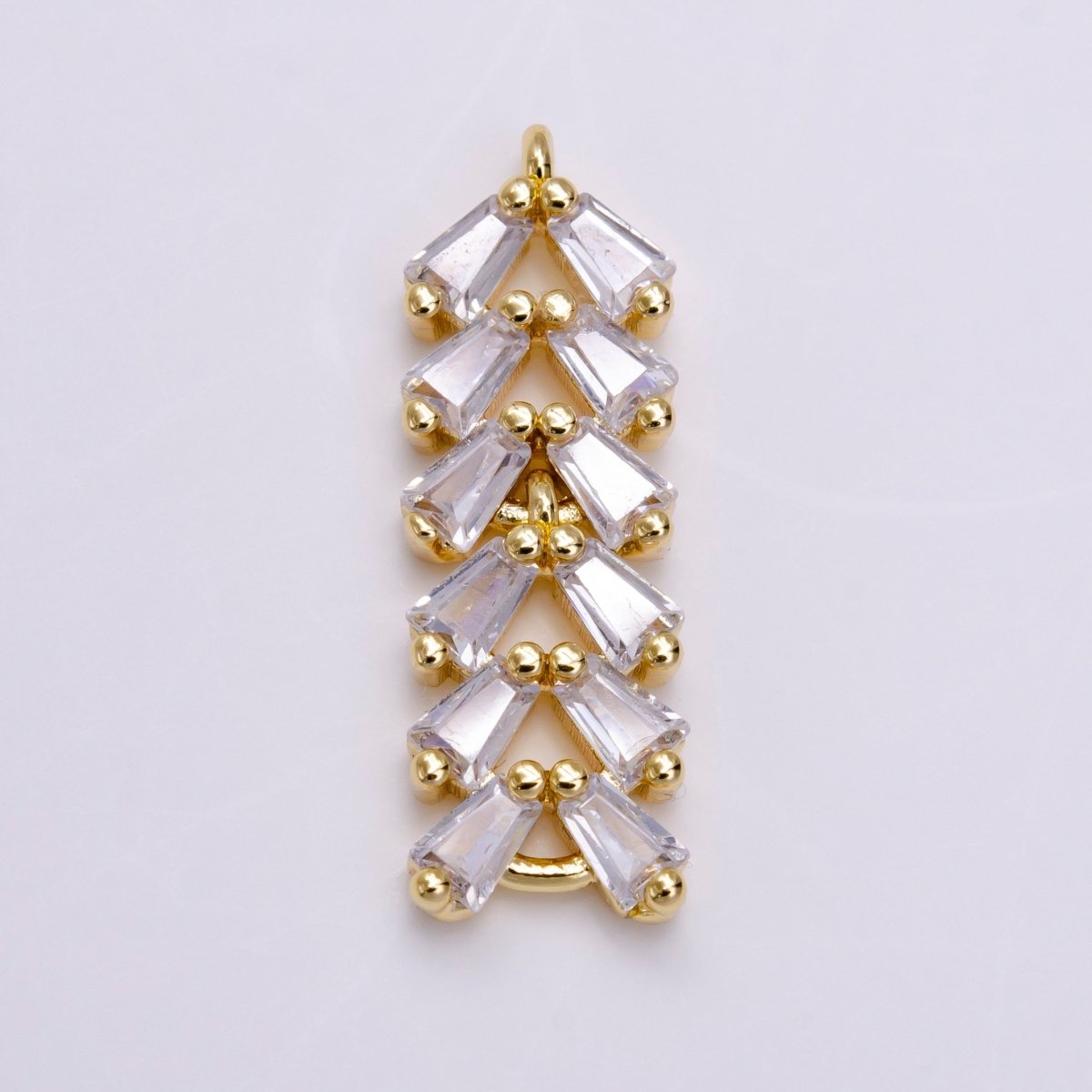 Gold Filled Clear CZ Multiple Baguette Bar Drop Charm in Gold & Silver G-778 G-779