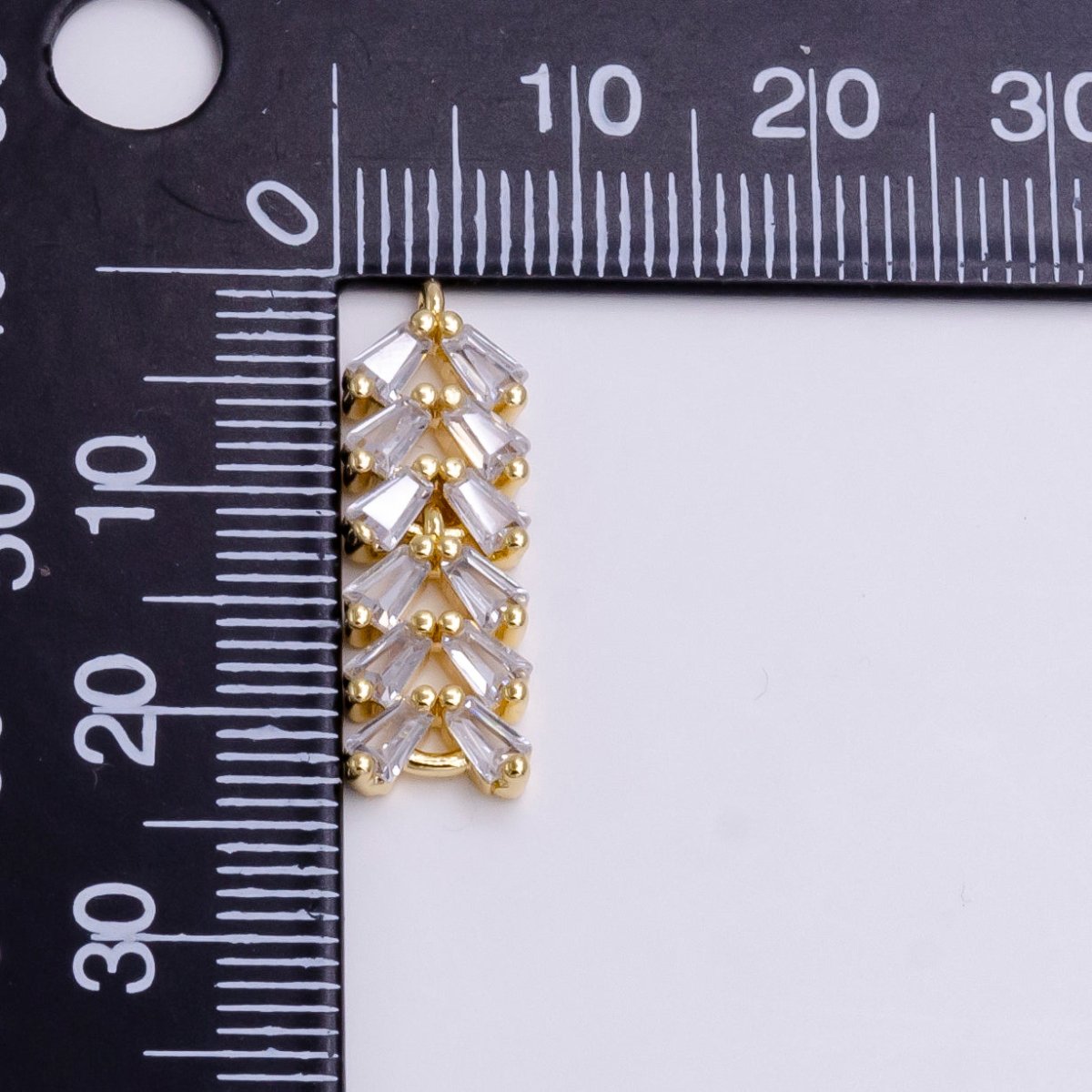 Gold Filled Clear CZ Multiple Baguette Bar Drop Charm in Gold & Silver G-778 G-779