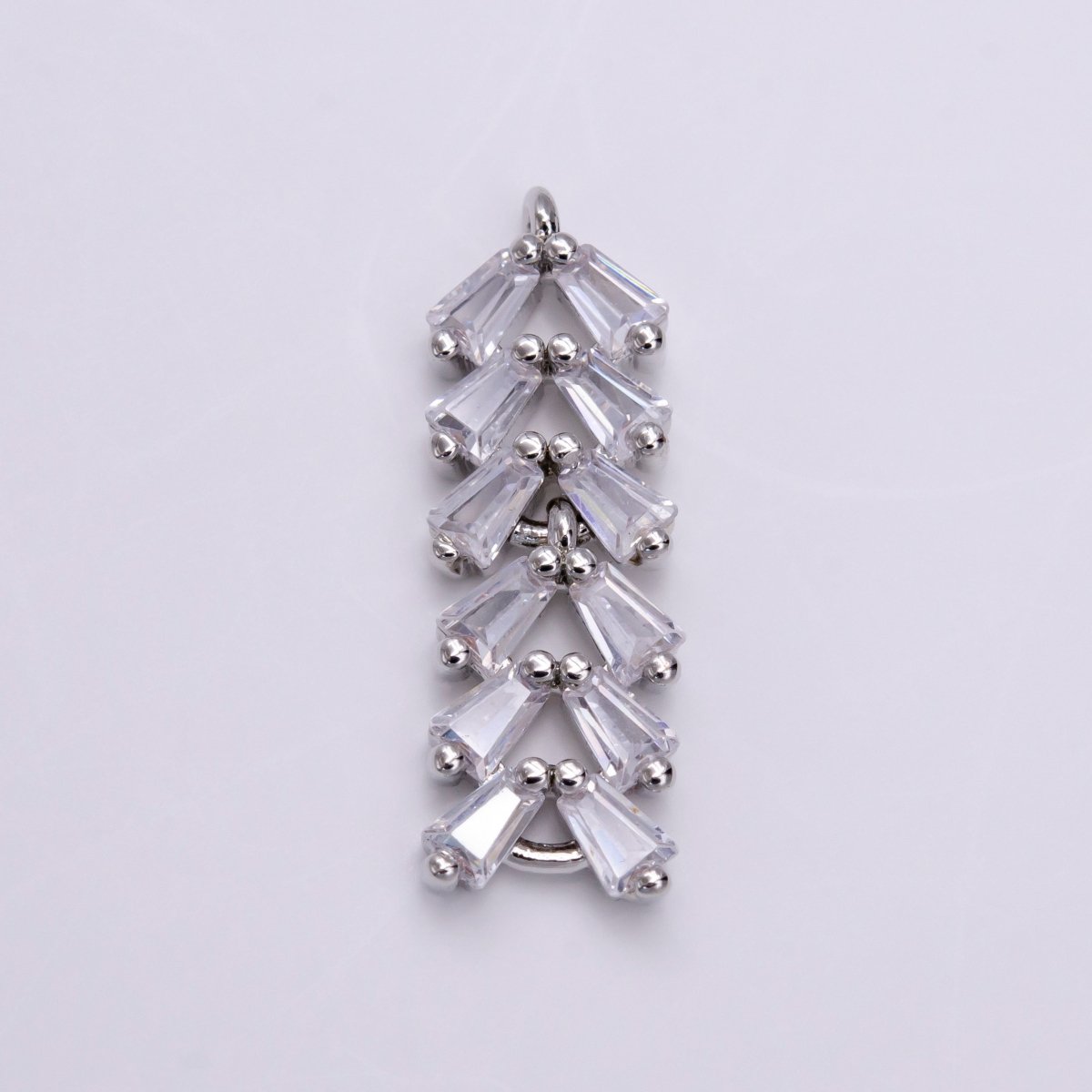 Gold Filled Clear CZ Multiple Baguette Bar Drop Charm in Gold & Silver G-778 G-779