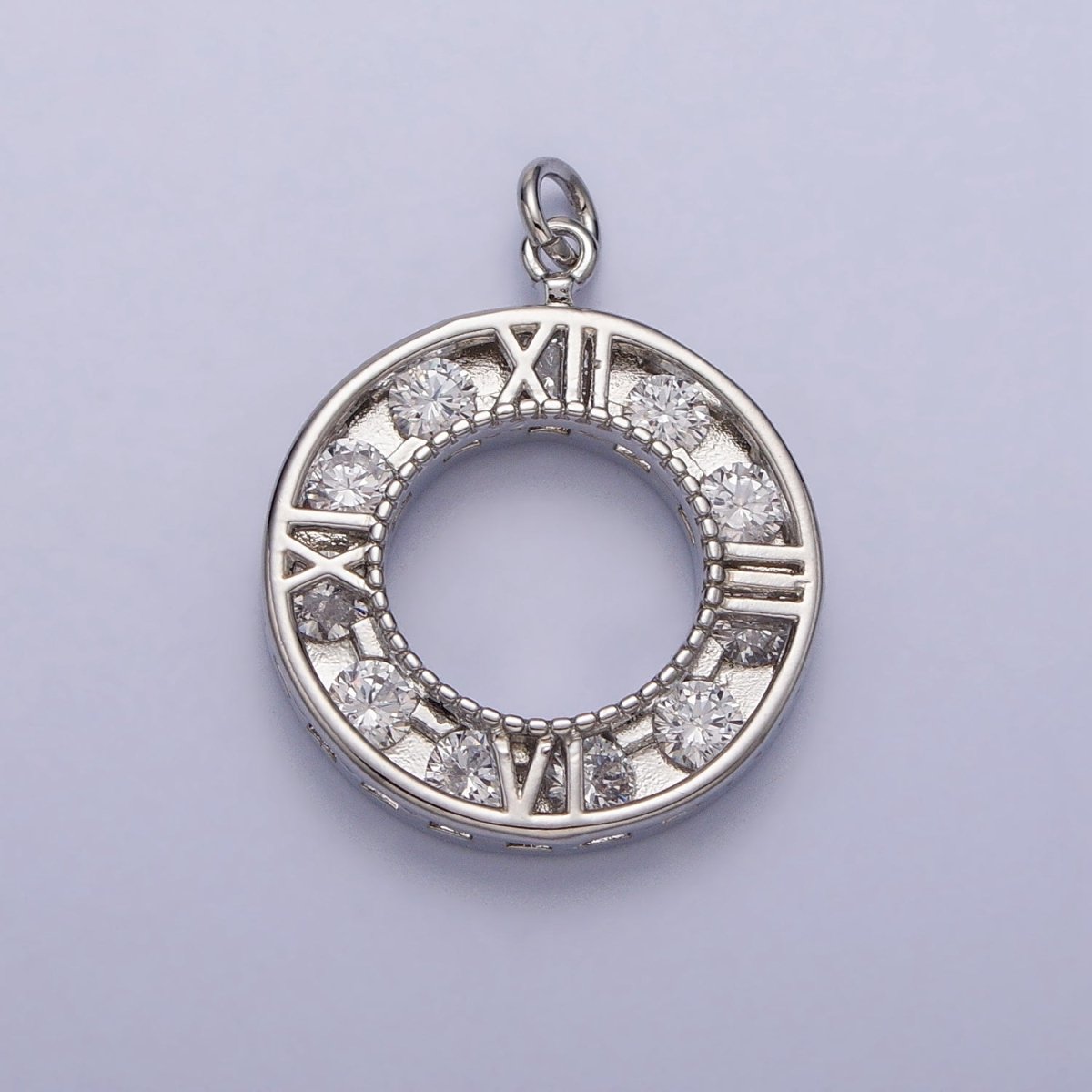 Gold Filled Clock Watch Time Clear CZ Open Charm in Gold & Silver N-161 AC-304