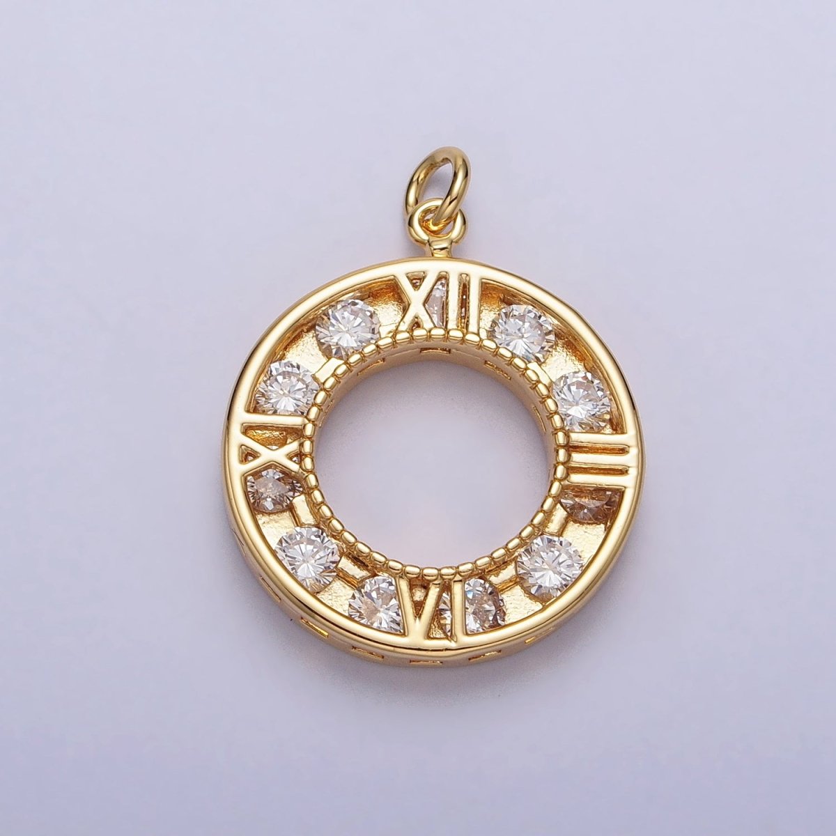 Gold Filled Clock Watch Time Clear CZ Open Charm in Gold & Silver N-161 AC-304