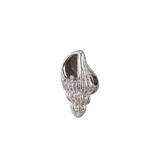 Gold Filled Crown Conch Sea Shell Clear Micro Paved Bead in Gold, Silver, Rose Gold | B-098