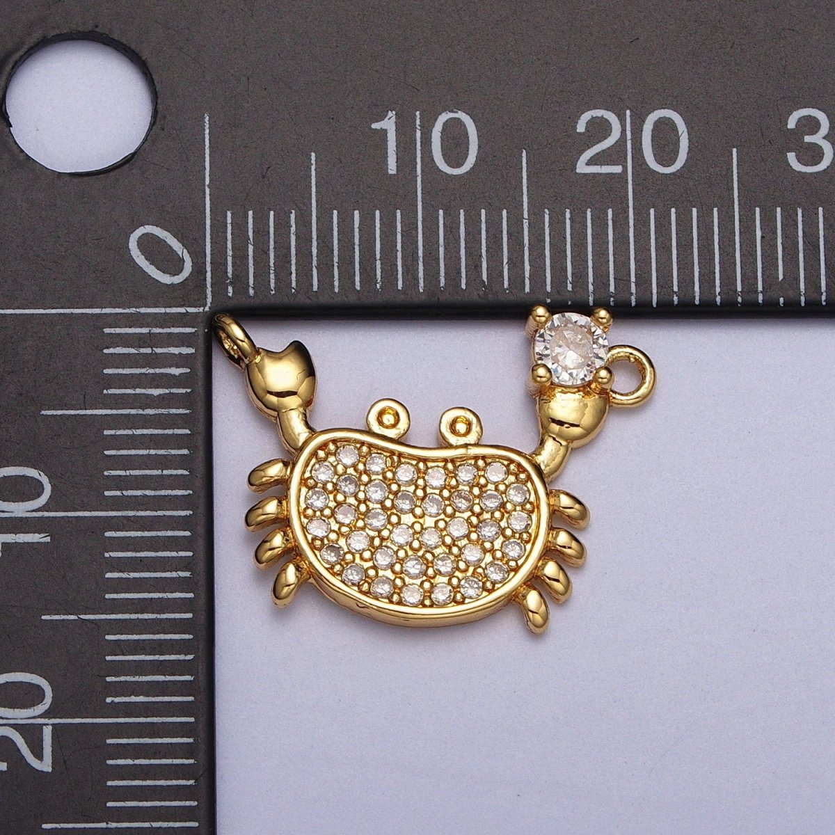 Gold-Filled Crustacean Crab Clear Micro Paved CZ Connector in Gold & Silver | Y-675 Y-676