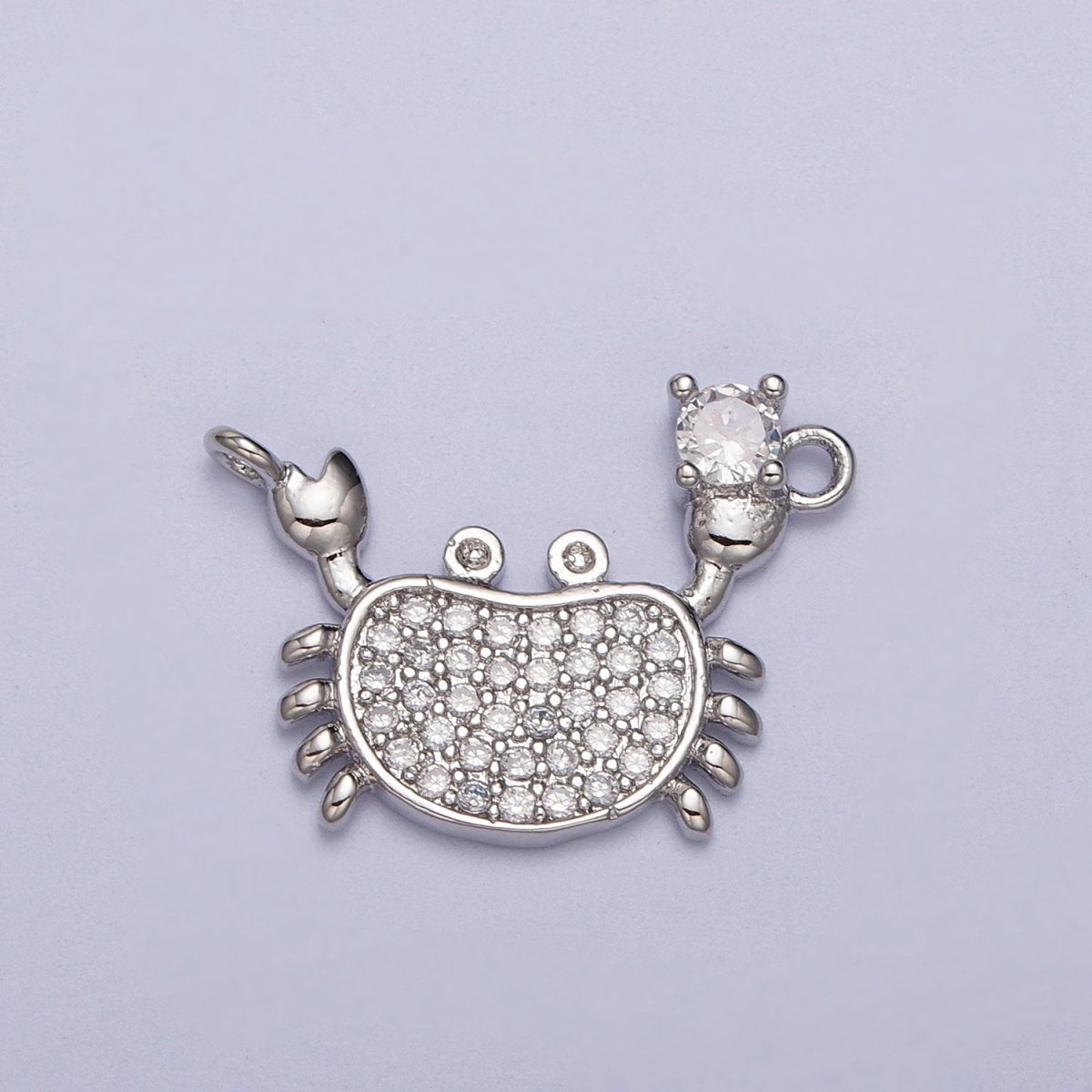 Gold-Filled Crustacean Crab Clear Micro Paved CZ Connector in Gold & Silver | Y-675 Y-676