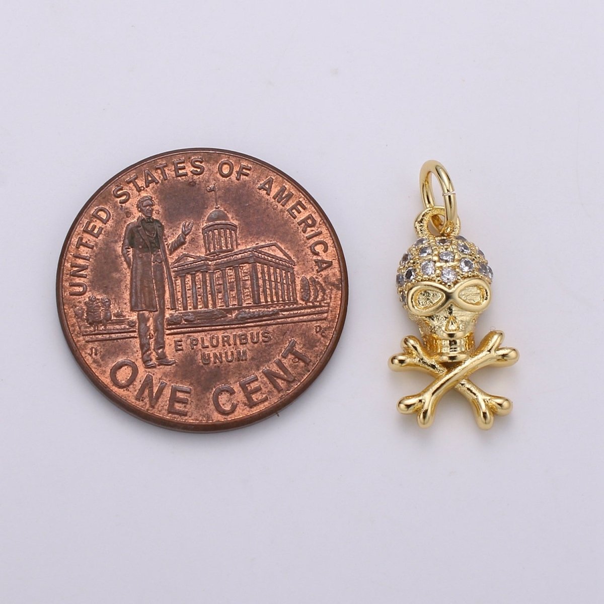 Gold Filled Crystal Danger Sign Charm D-790 - DLUXCA