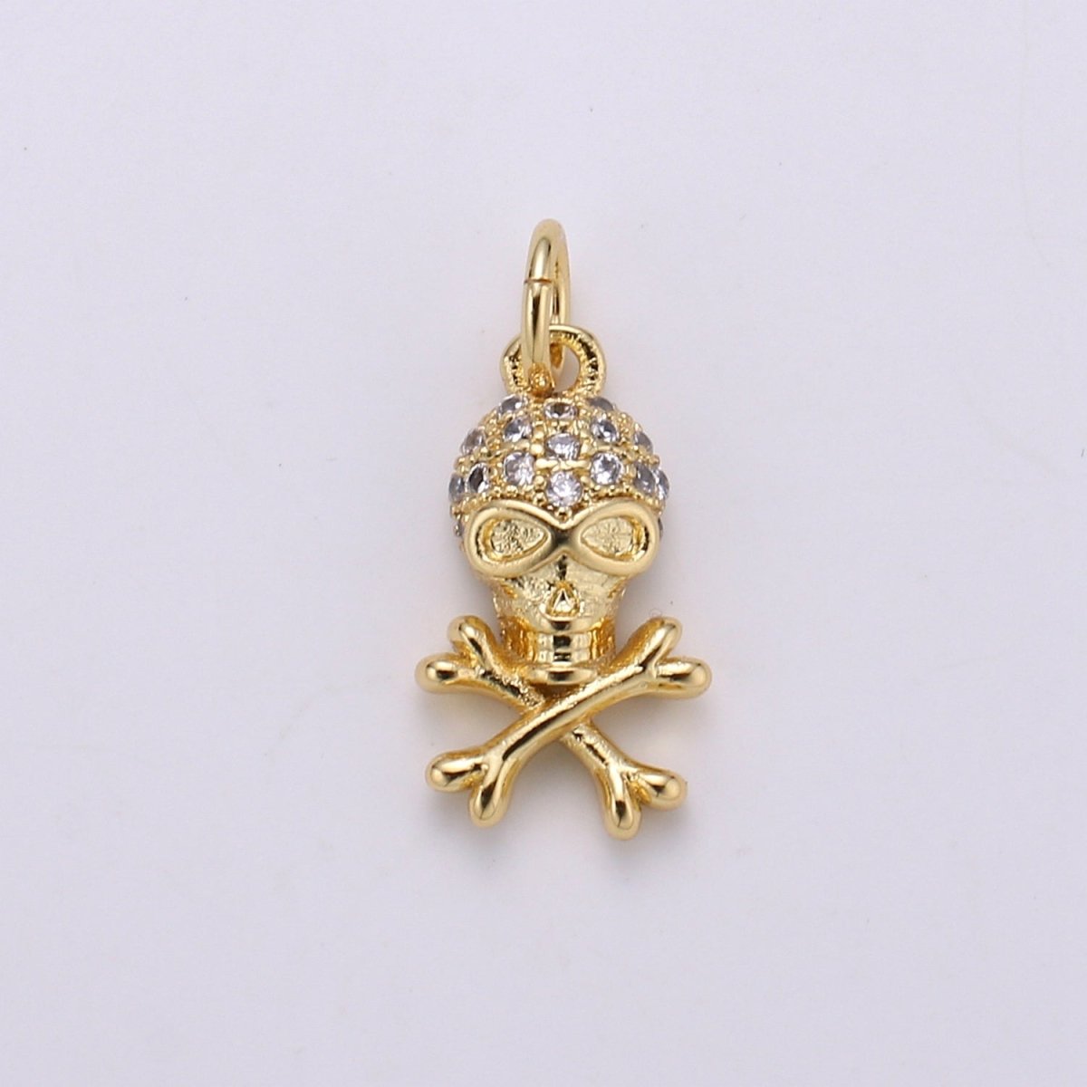 Gold Filled Crystal Danger Sign Charm D-790 - DLUXCA