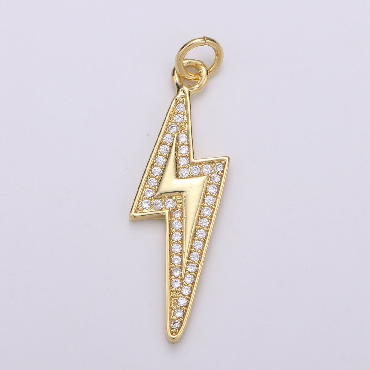 Gold Filled Crystal Thunder Bolt Lightning Gold Filled Charm D-834 - DLUXCA