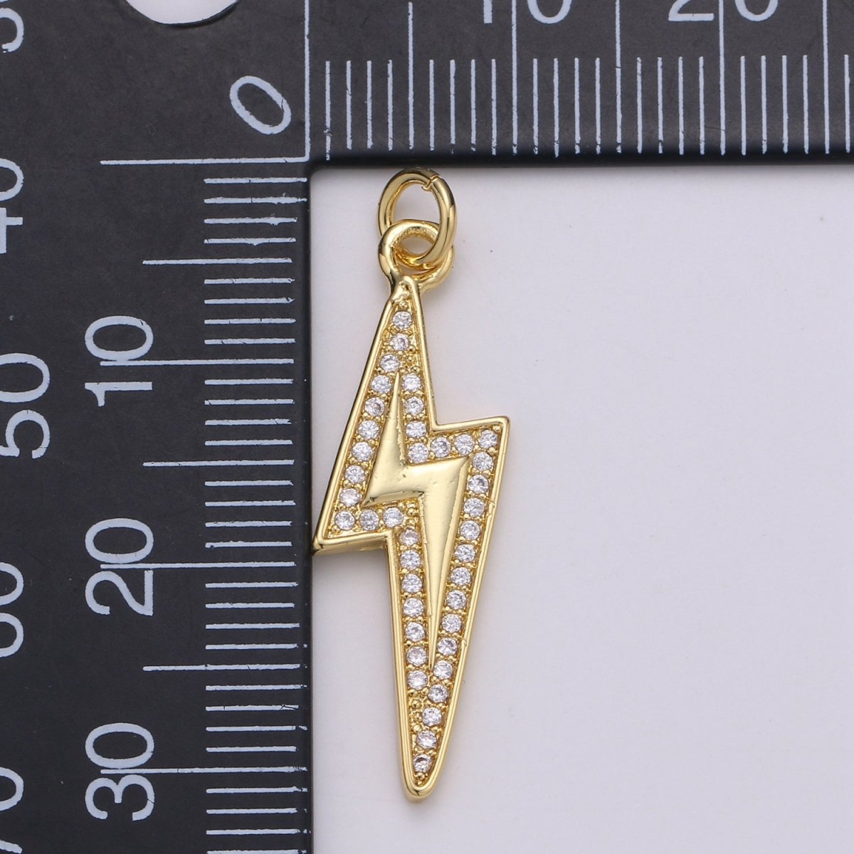 Gold Filled Crystal Thunder Bolt Lightning Gold Filled Charm D-834 - DLUXCA