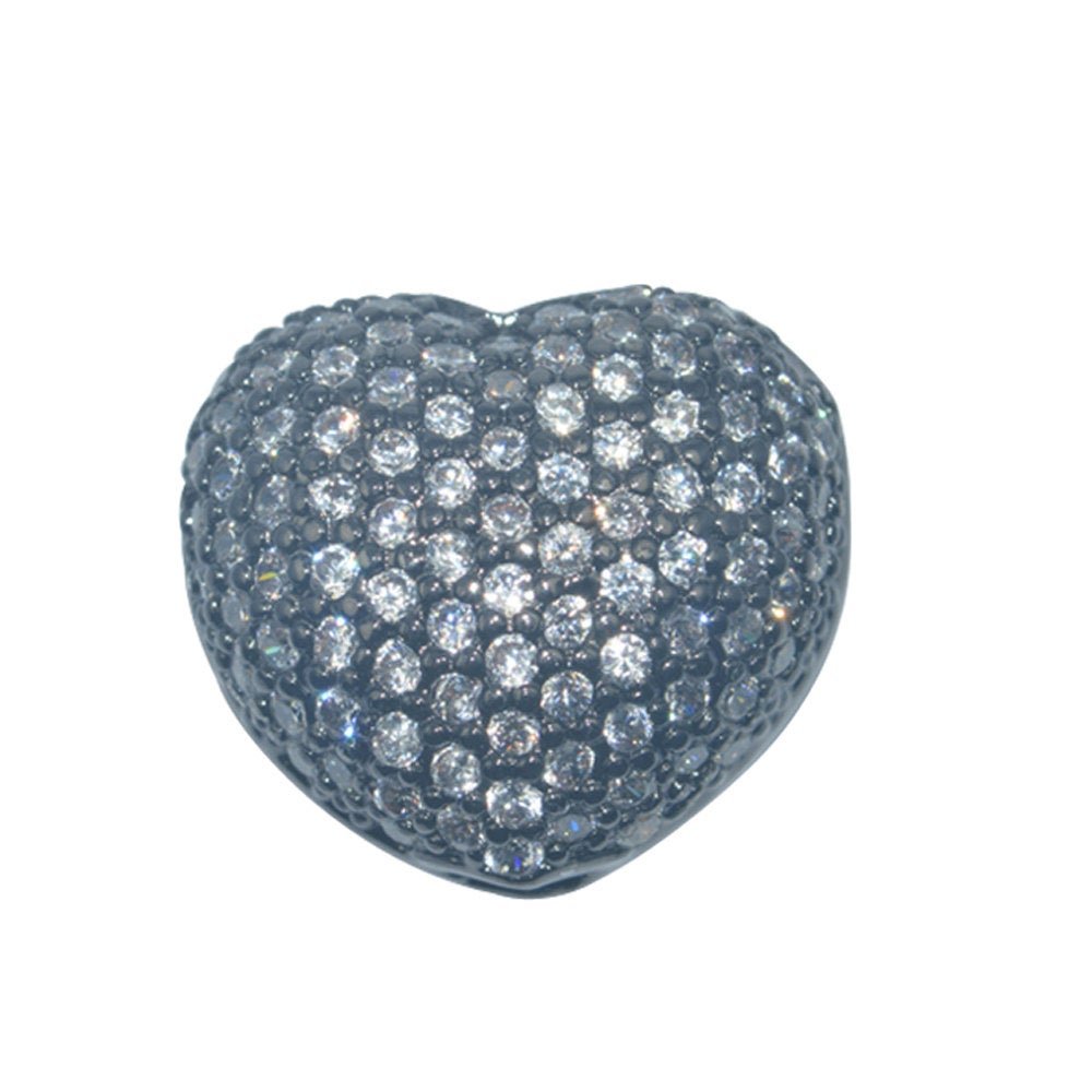 Gold Filled Cubic Zirconia  Cooper Material, Crystal Fashionable Magic Love Heart Paved Crystallized Bracelet Connector Bead Jewelry B-157