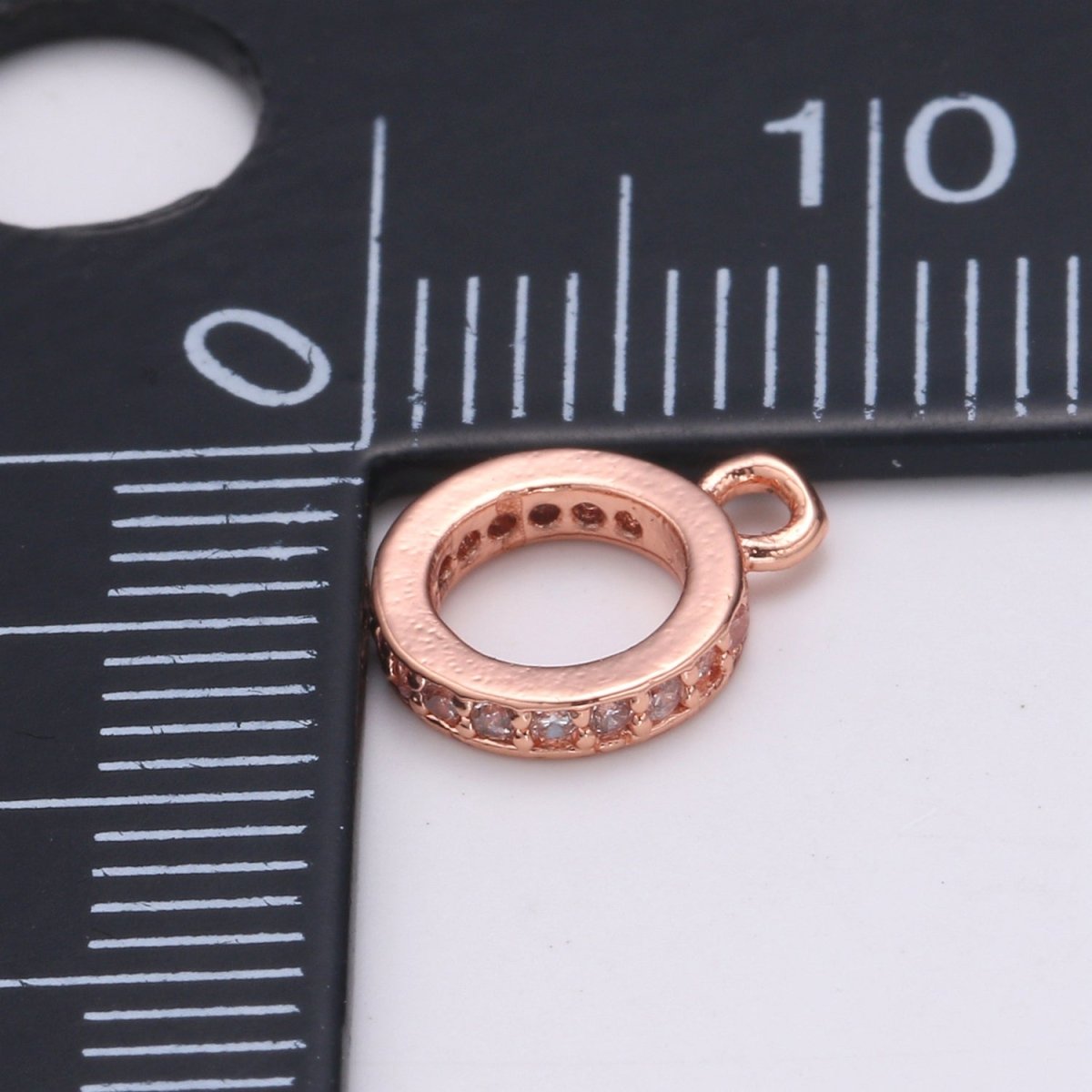 Gold Filled CZ Circle Ring Charm L-291~L-294