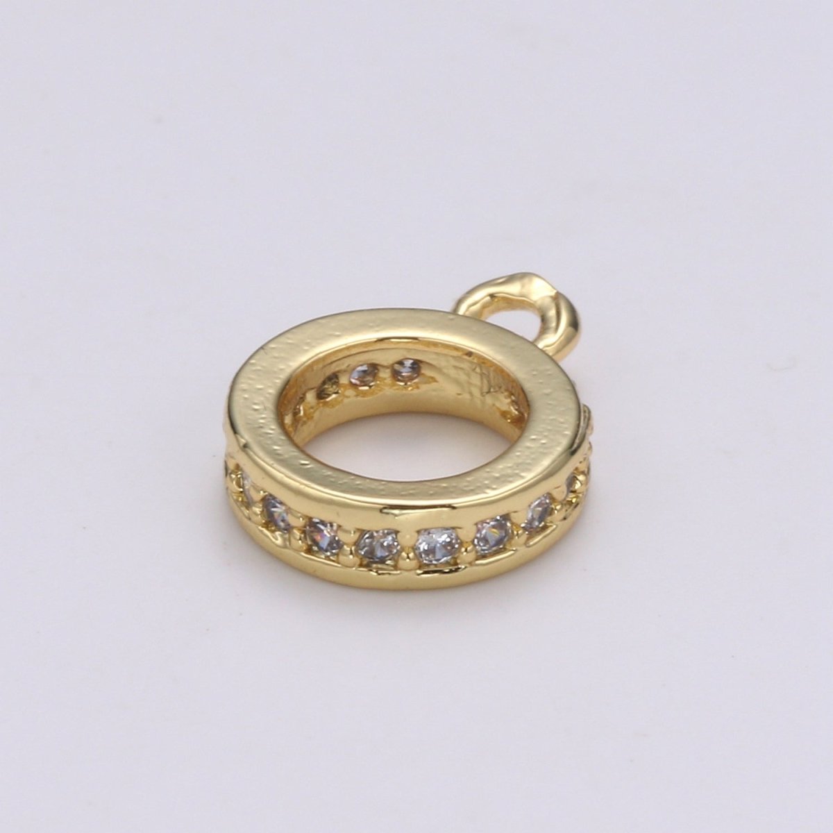 Gold Filled CZ Circle Ring Charm L-291~L-294