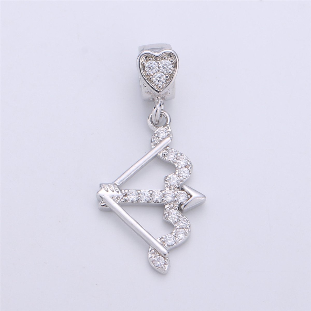 Gold Filled CZ Cupid Arrow Pendant Micro Pave Arrow Charm Cubic Zirconia Drop Charm Pendant for Necklace Earring I-257